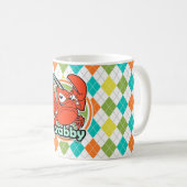Crabby; Colorful Argyle Pattern Koffiemok (Voorkant rechts)
