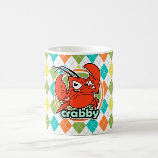 Crabby; Colorful Argyle Pattern Koffiemok (Center)