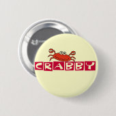 Crabby Crab Tshirts en Gifts Ronde Button 5,7 Cm (Voorkant /achterkant)