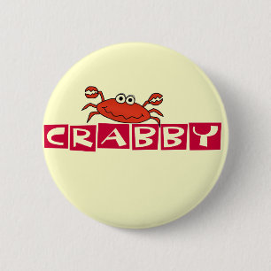 Crabby Crab Tshirts en Gifts Ronde Button 5,7 Cm