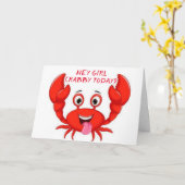 CRABBY "FILLE AMIE" HUMOUR POUR VOTRE CARTE D'ANNI (Fleur jaune)