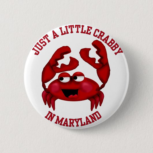 Crabby in Maryland Ronde Button 5,7 Cm (Voorkant)