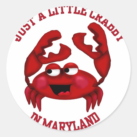 Crabby in Maryland Ronde Sticker (Voorkant)