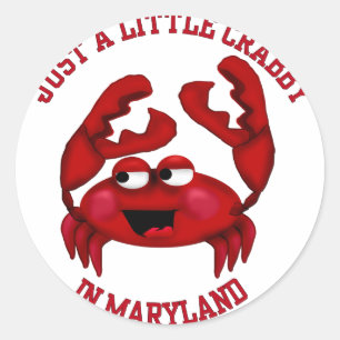Crabby in Maryland Ronde Sticker