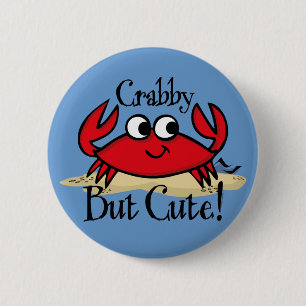 Crabby, maar Cute Pin Ronde Button 5,7 Cm