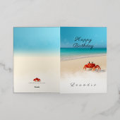 Crabby Mischief - Nom personnalisé Carte d'anniver (Mise à l'extérieur)