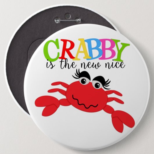 Crabby-Round Button (Voorkant /achterkant)