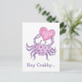 Crabby Valentijn Briefkaart (Staand voorkant)