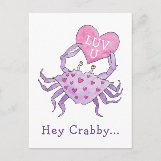 Crabby Valentijn Briefkaart (Voorkant)