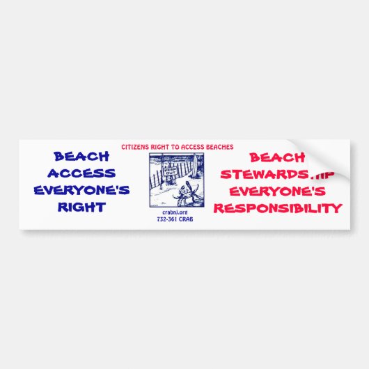 Crabclassiclogo, crabnj.org732-361 CRAB, BEACH ... Bumpersticker (Voorkant)