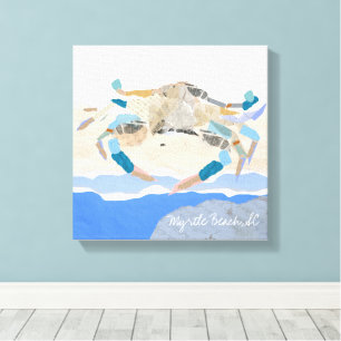Crabe abstrait sur la plage ! art sur toile