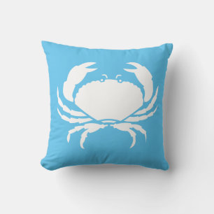 CRABE BLANC sur oreiller bleu