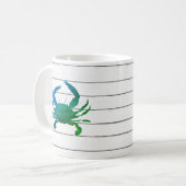 Crabe bleu Aquarelle Peinture Mug (Devant gauche)