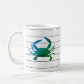Crabe bleu Aquarelle Peinture Mug (Gauche)