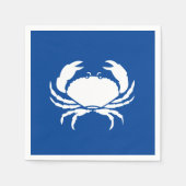 Crabe bleu bleu blanc serviettes en papier côtier (Devant)
