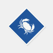 Crabe bleu bleu blanc serviettes en papier côtier (Coin)