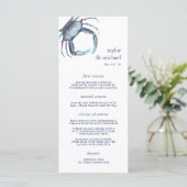 Crabe bleu | Carte de menu Mariage nautique (Debout devant)