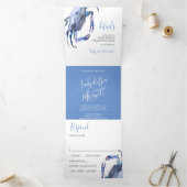 Crabe bleu de la plage de faire-part de mariage (Intérieur)