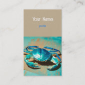 Crabe bleu moderne vibrant - Carte de visite (Devant)