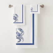 Crabe Bleu Monogramme Nautical Coastal (En situation)