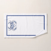 Crabe Bleu Monogramme Nautical Coastal (Serviette à main)