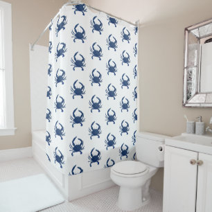 Crabe bleu Motif Douche côtière rideau