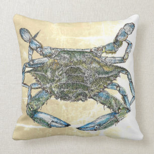 Crabe bleu sur oreiller à lancer Arrière - plan be