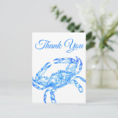 Crabe bleu vintage - merci Carte postale (Debout devant)