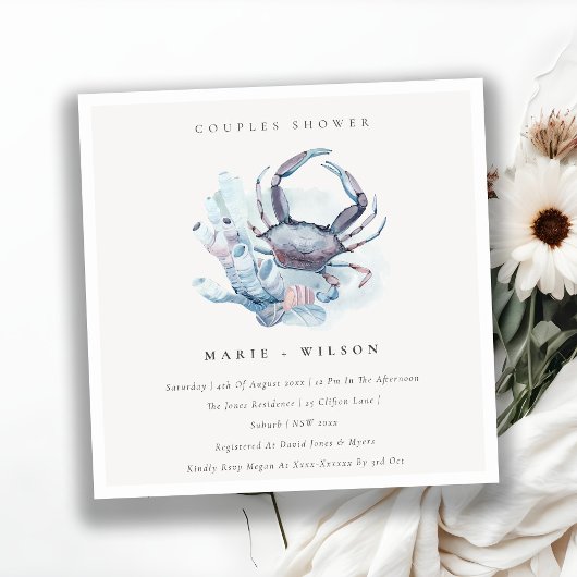 Crabe bouché Corail Couples nautiques Invitation d