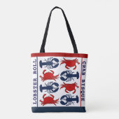 Crabe de homard Rouge Blanc Bleu Sac fourre-tout e (Dos)