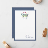 Crabe de mer Mariage Merci Cartes (Devant/Arrière en situation)