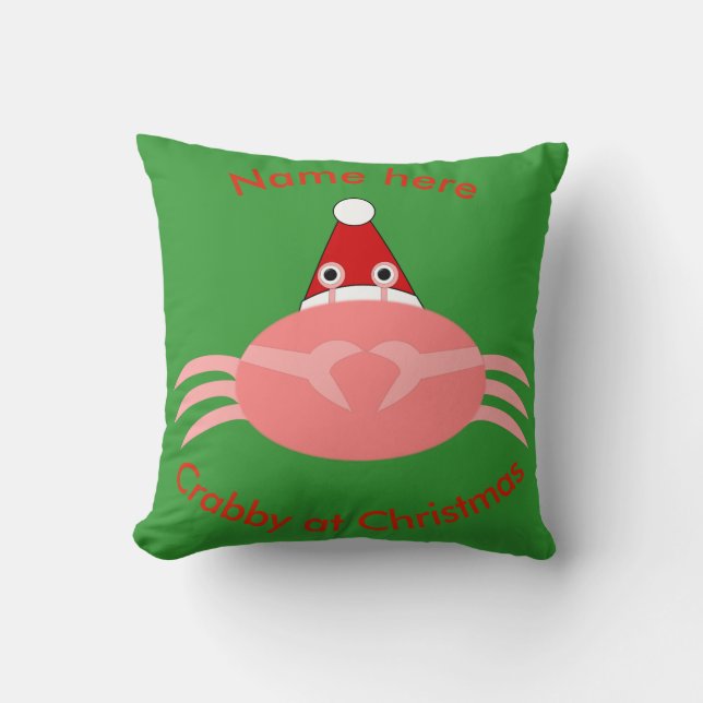 Crabe de Noël Coussin personnalisé (Recto)