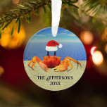 Crabe de sable mignon à Santa Hat<br><div class="desc">Même les crabes se mettent dans l'ambiance des fêtes. Ce mignon crabe rouge porte un chapeau de Père Noël rouge.</div>