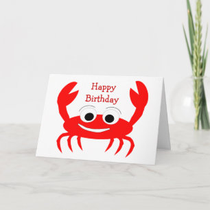 Crabe Design Carte d'anniversaire personnalisée