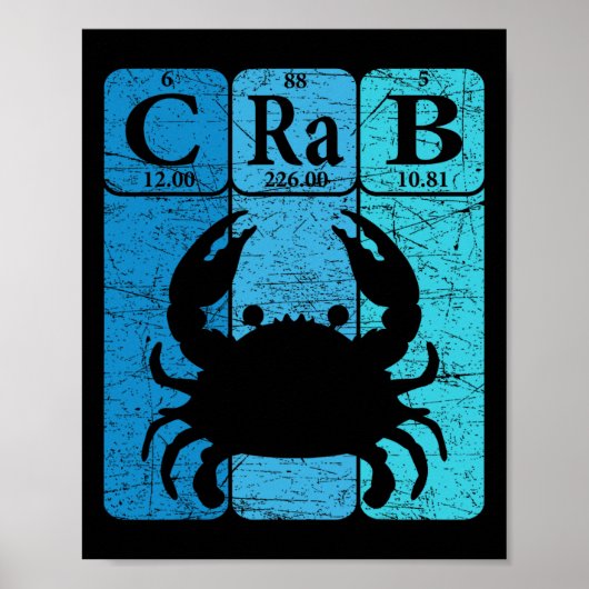 Crabe Éléments du tableau périodique Fruits de mer (Devant)
