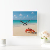 Crabe en vedette - Horloge murale Carré (Maison)
