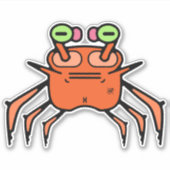 Crabe Grincheux Autocollant Drôle (Devant)