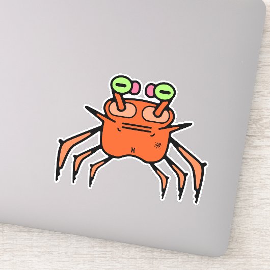Crabe Grincheux Autocollant Drôle (Détail)