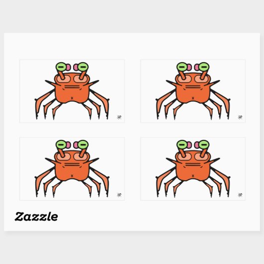 Crabe impair grincheux v1 autocollant rectangulair (Feuille)