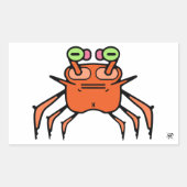 Crabe impair grincheux v1 autocollant rectangulair (Devant)