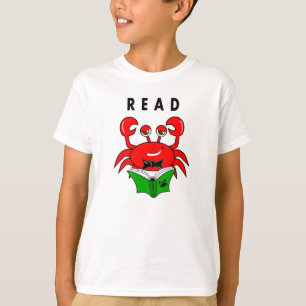 Crabe lisant un T-shirt de livre