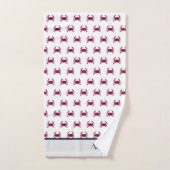 Crabe Maroon bordeaux Nautique Bain rouge et gris  (Serviette à main)