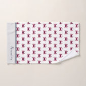 Crabe Maroon bordeaux Nautique Bain rouge et gris  (Serviette à main)