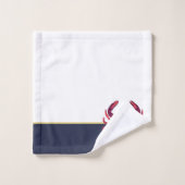 Crabe Maroon Brougeâtre Nautique Bleu Marine Or Ro (Gant de toilette)