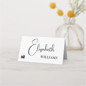 Crabe Menu Script moderne Mariage Cartes de Place (Devant)