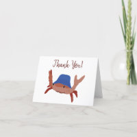 Crabe mignon portant un Carte de remerciements Cas