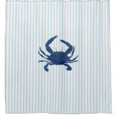 Crabe Motif Bleu  rideau de douche côtière (Devant)