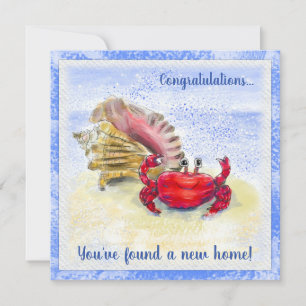 Crabe Pagure & Coquillage Carte de Nouvelle Maison