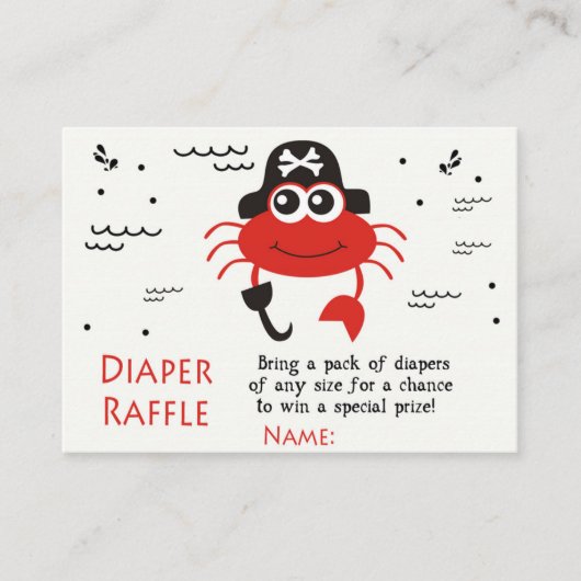 Crabe pirate Diaper Raffle Tickets (Voorkant)