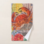 Crabe Plage Nautique Art de la mer (Serviette à main)
